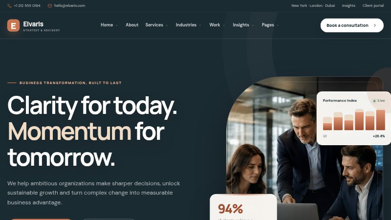 Elvaris – Business Consulting & Corporate HTML Template